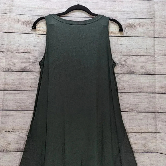 LOGO Layers Size Small Sleeveless Tunic Top Green Swing Stretchy Blouse #A282131 - Picture 9 of 11